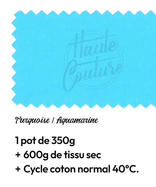 Haute Couture - Teintures textile coton - Bleu turquoise