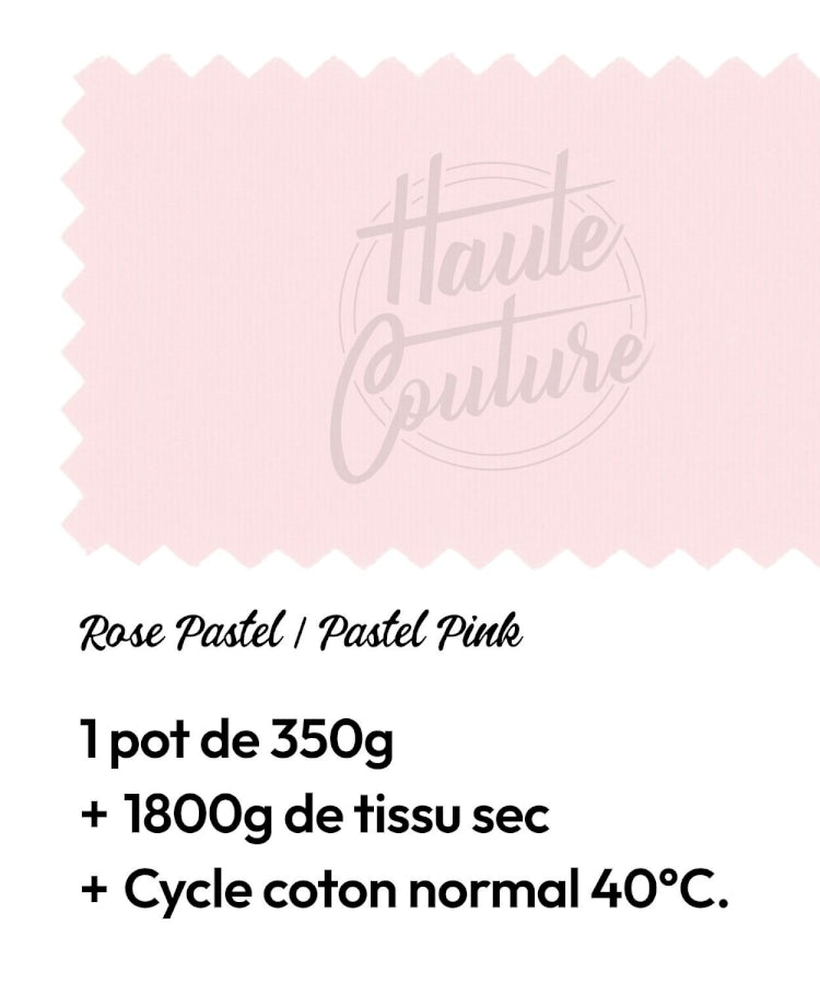Haute Couture - Teintures textile coton - Rose pastel