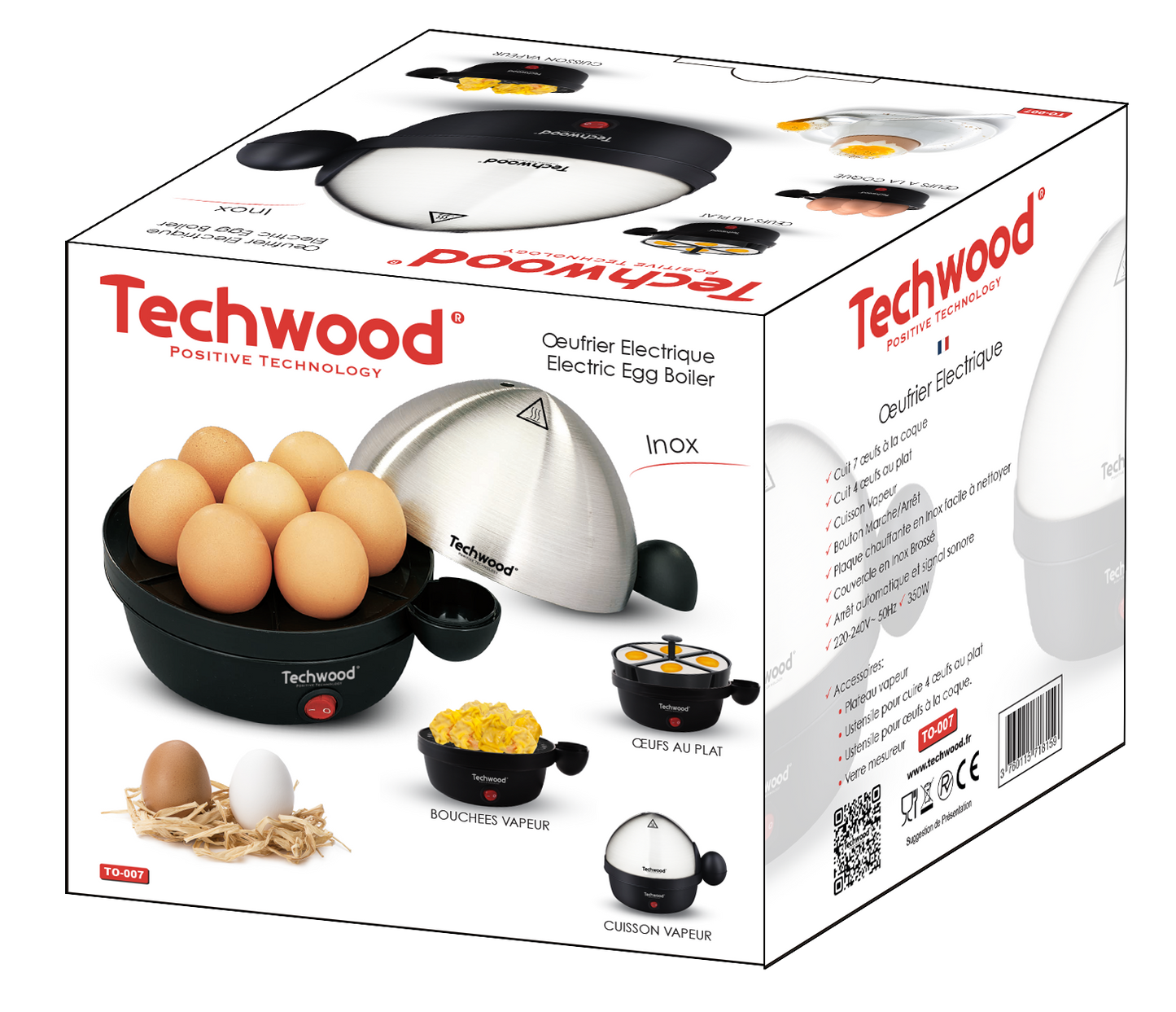 Oeufrier Electrique INOX - TO-007 TECHWOOD