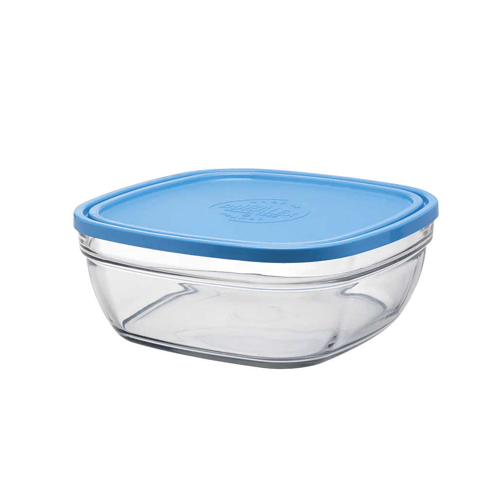 Freshbox - Boite de conservation carrée couvercle bleu 3,1L