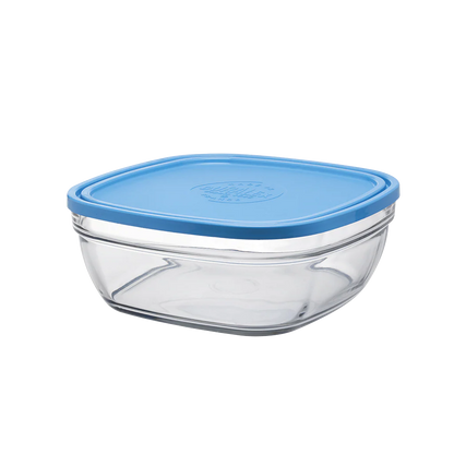 Freshbox - Boite de conservation carrée couvercle bleu 3,1L