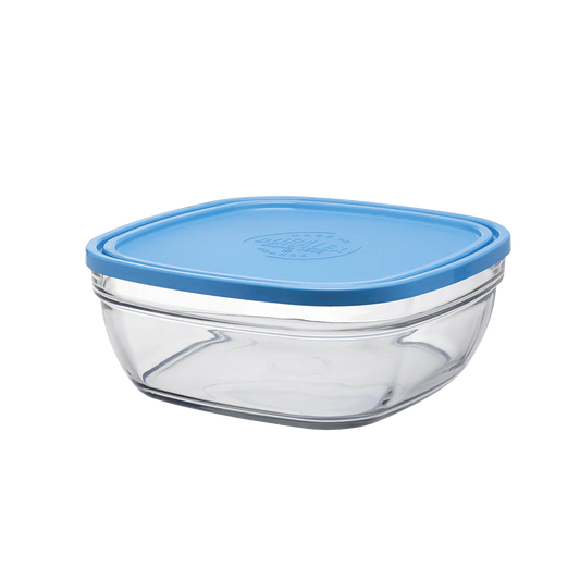 Freshbox - Boite de conservation carrée couvercle bleu 3,1L