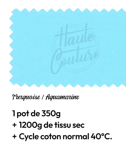 Haute Couture - Teintures textile coton - Bleu turquoise