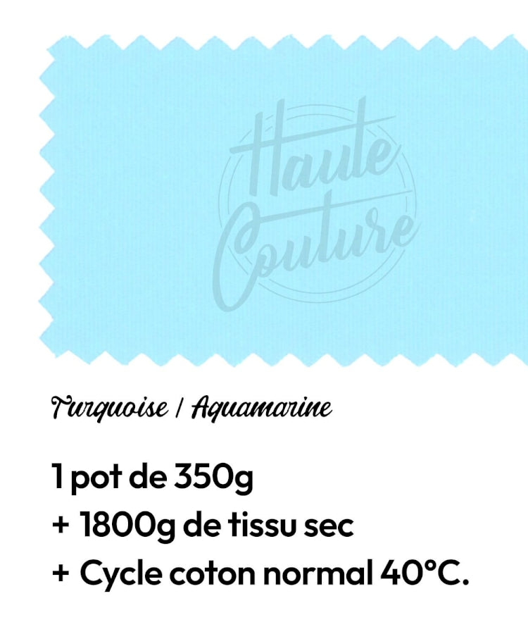 Haute Couture - Teintures textile coton - Bleu turquoise