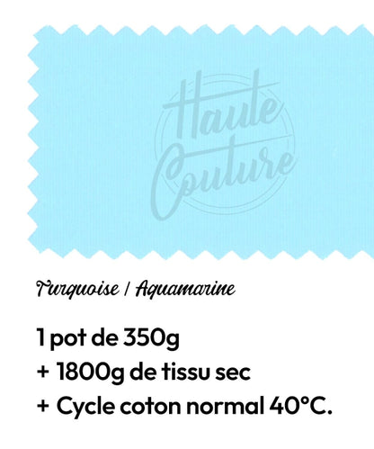 Haute Couture - Teintures textile coton - Bleu turquoise