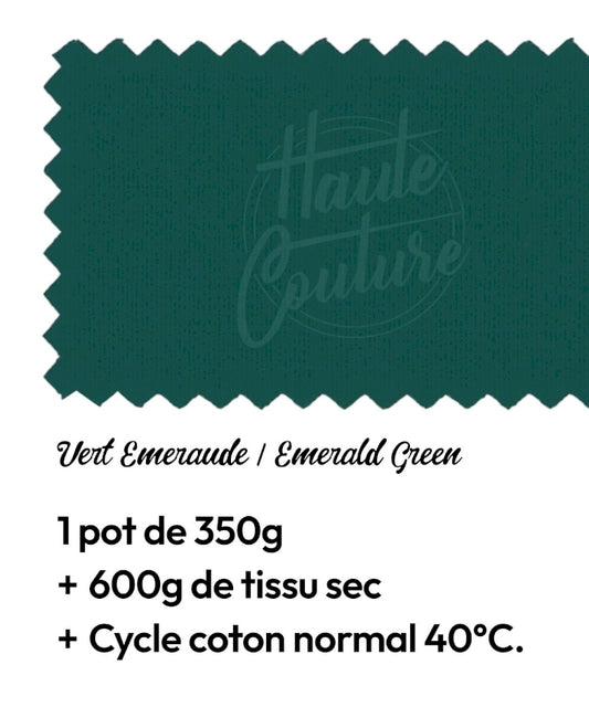 Haute Couture - Teintures textile coton - Vert émeraude