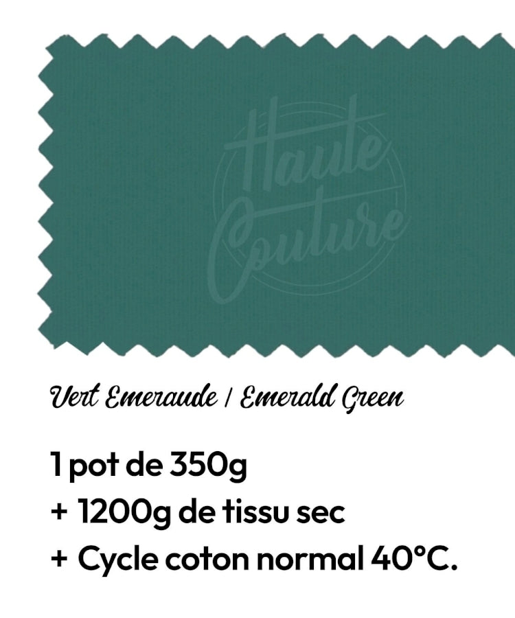 Haute Couture - Teintures textile coton - Vert émeraude