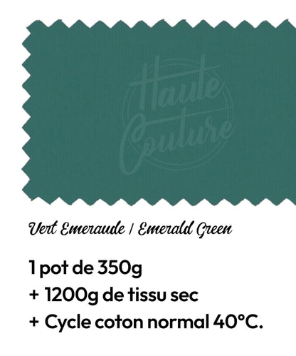 Haute Couture - Teintures textile coton - Vert émeraude