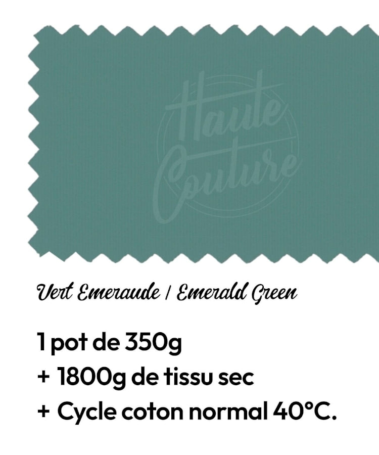 Haute Couture - Teintures textile coton - Vert émeraude